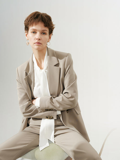 Charger l'image 1 dans la galerie. Blazer beige-gris