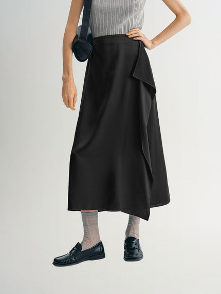 Black satin skirt