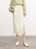 Women's White Acetate Straight Fit High Waist Warp Skirt