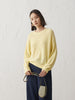 Women's Light Yellow Long Sleeve Wool Pullover Sweater