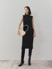 Women's Black Round Neck Sleeveless Wool Knit Dress