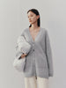 Women's Light Gray V Neck Knit Cashmere Sweater Cardigan 5DA131621