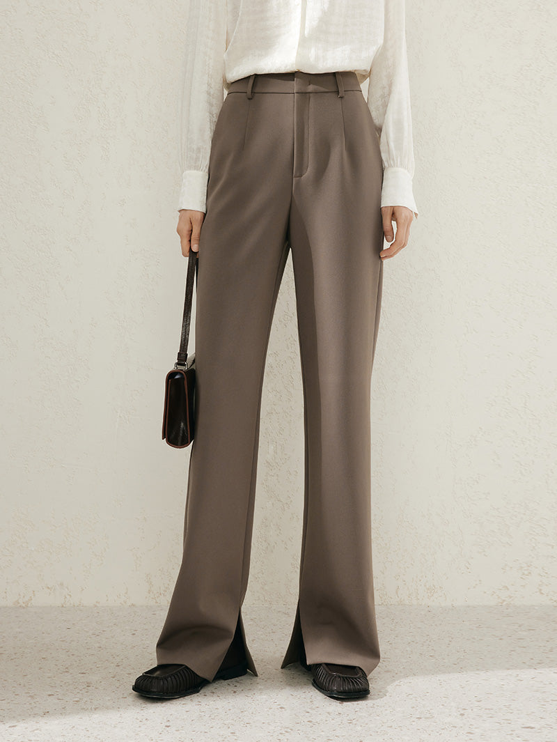 Women's Brown Straight Fit Trousers