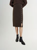 Women's Winter Brown Straight Fit Cashmere Knit Skirt
