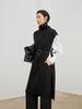 Women's Navy Blue High Neck Knit Wool Sweater Dress