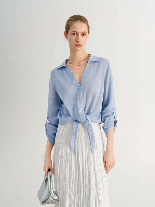 Charger l'image 1 dans la galerie. Cotton V Collar Shirt