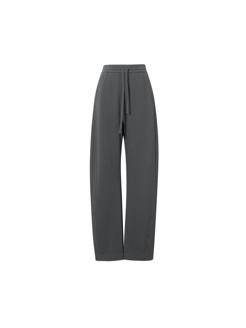 Load image 1 in gallery view. Straight gray pants in elastic knitted wool