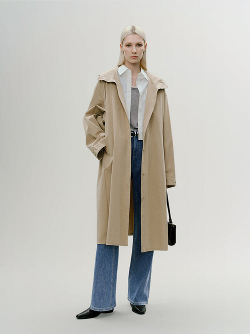 Charger l'image 1 dans la galerie. Cotton Hooded Rain Coat