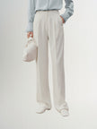 Women's White Leisure Straight Fit Trousers