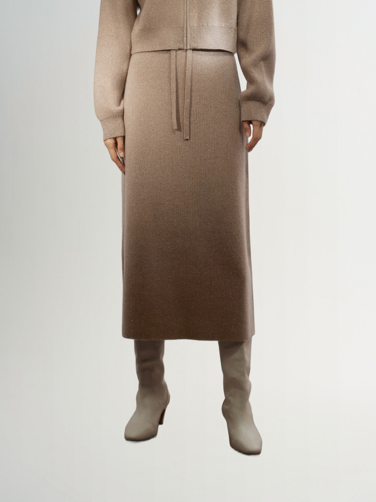 Jupe en laine marron