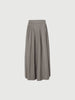 Women's Gray Wool Pleated Design Long Skirt 5F124S881