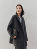 Women's Gray Notch Lapel Sheep Wool Coat