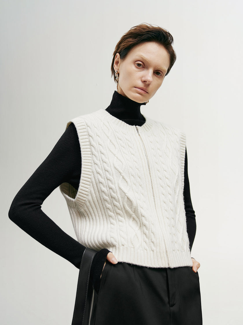 Gilet tricoté sans manches