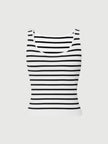 Women's Noir Round Neck Stripe Knitted Vest