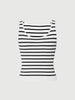 Women's Noir Round Neck Stripe Knitted Vest