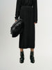 Black and shiny long knitted skirt