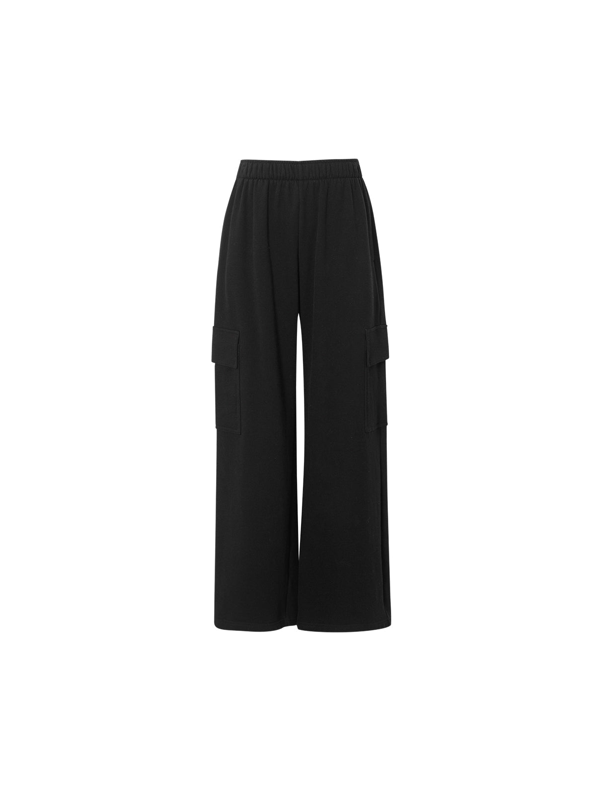 Pantalon noir décontracté extra en 100 % coton avec élastique