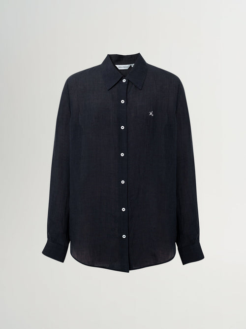 Carica immagine 1 in visualizzazione galleria. Relaxed-Fit Structured Shoulder Long-Sleeve Lapel Shirt