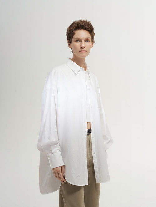 Charger l'image 1 dans la galerie. Women's White Classic Collar 100% Cotton Shirt