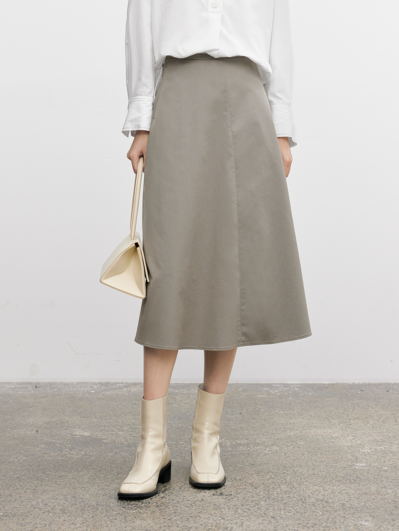 Women's Rock Gray High Waist Circular Skirt