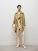 Women's Khaki Lapel Double Breasted Trench Coat with Belt