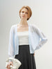 Cardigan bleu transparent