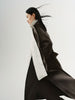 Long gray wool coat with notched collar