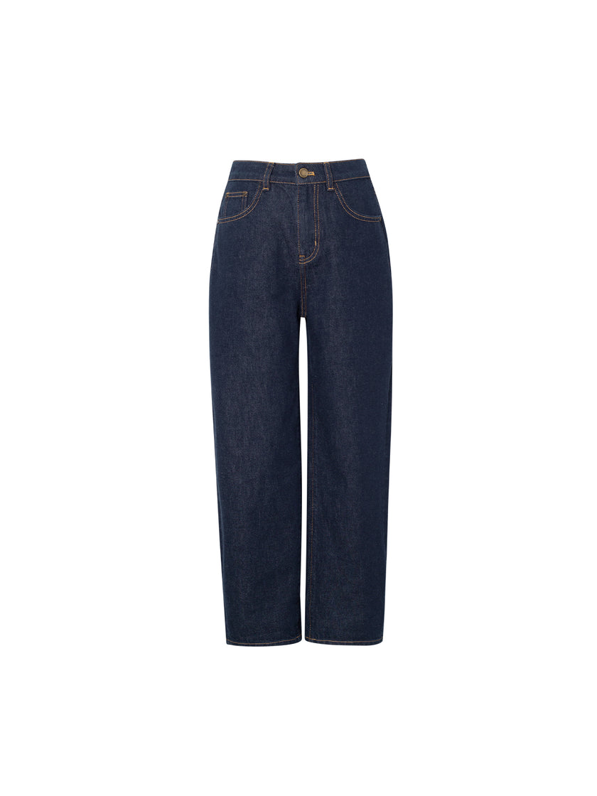 Women's Dark Blue  100% Cotton Jeans Pants