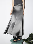 Women's Gray Straight Fit Breathable Acetate Skirt