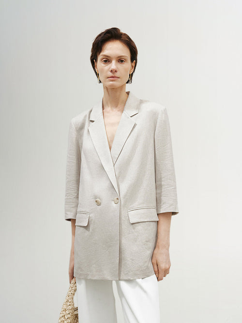 Load image 1 in gallery view. Linen blazer