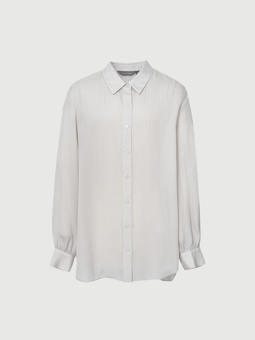 Embossed Pure Silk Shirt