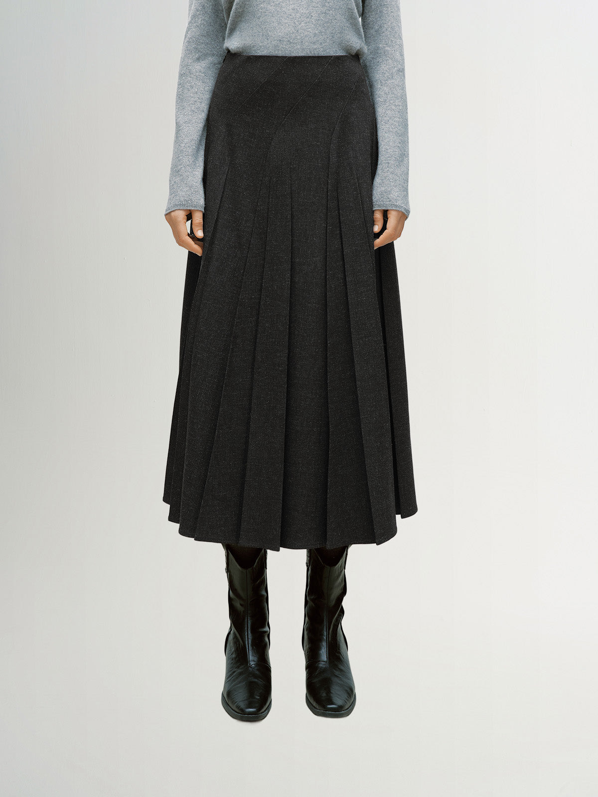 Pleated Midi Skirt