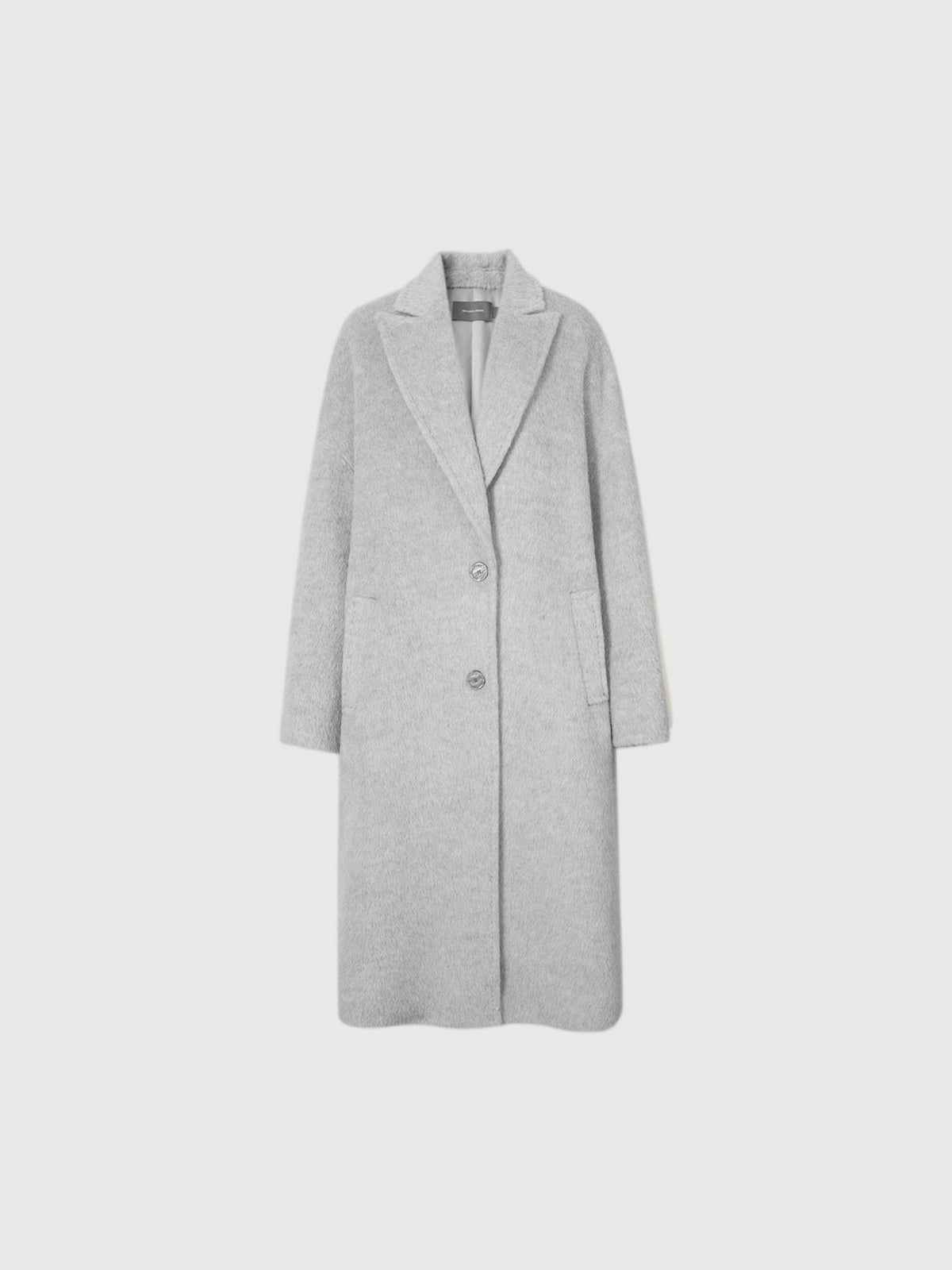 Manteau en alpaga gris clair