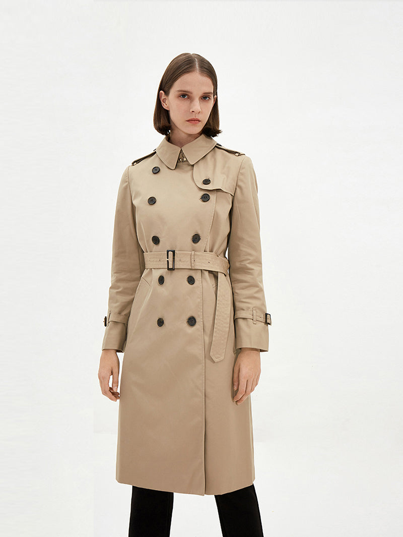 Women's Lapel Double Breasted Trech Coat 5998160371Q