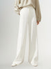 Women's White Slim Fit High Waist Suit Pants