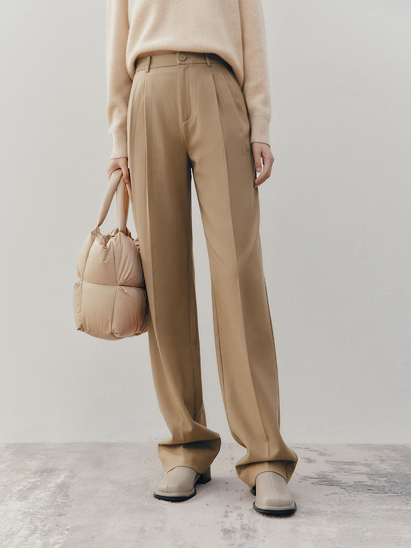 Women's Winter Brown Wide Leg Stable Trousers