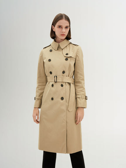 Women's Lapel Double Breasted Trech Coat