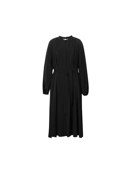 Robe noire à manches longues et décolleté en V