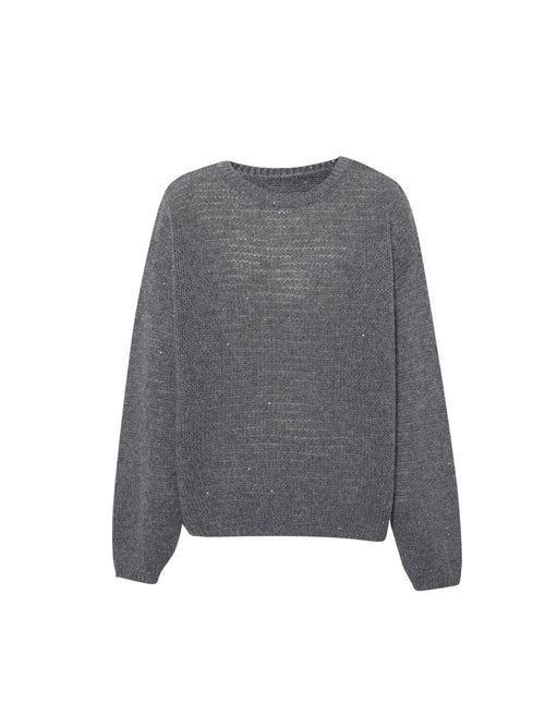 Load image 1 in gallery view. Cashmere Tiny Sequins Sweater