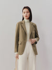 Women's Winter Brown Notch Lapel Single Breasted Blazer