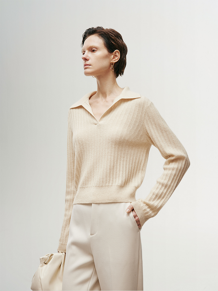 Cashmere polo sweater