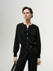 Black cashmere button cardigan