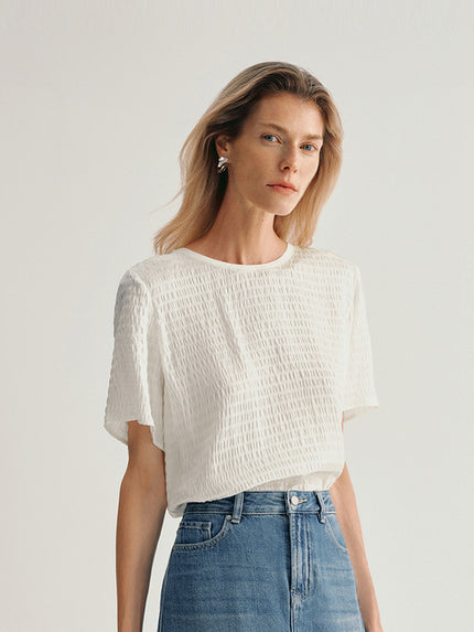 Textured silk blouse