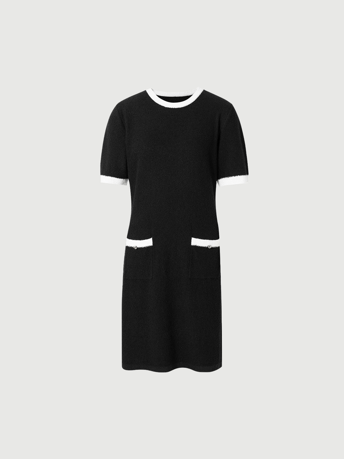 Black dress with contrast binding design
