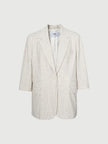 Blazer rayé beige