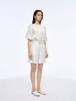 White linen shorts