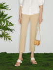 Women's Summer Khaki Straight Fit Trousers