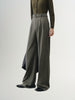 Women's Gray Wide Leg Belted Winter Trousers