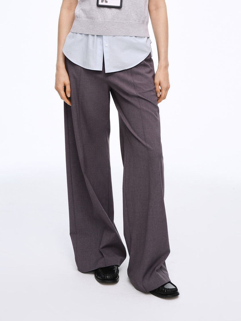 Pantalon large gris