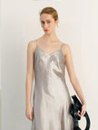 Ecru satin dress